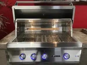 Premium stainless steel barbecue grill with LED knobs